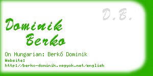 dominik berko business card